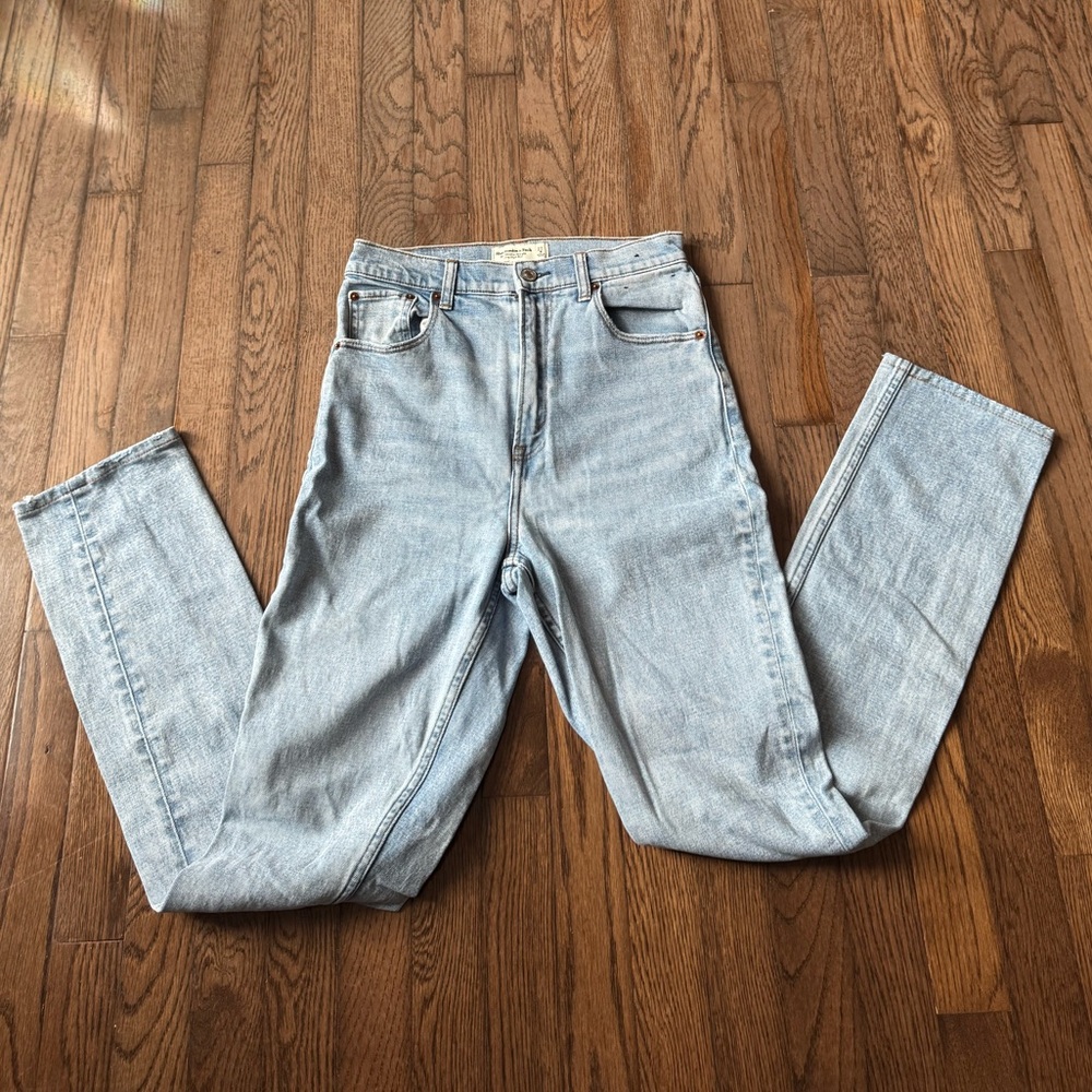 Abercrombie & Fitch Light Blue Straight Leg High-Rise Jeans